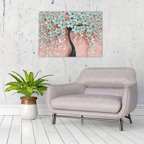 Obraz - Pastelowe niebieskie kwiaty (70x50 cm)