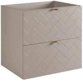 Beżowa szafka pod umywalkę z szufladami 60 cm kaszmir H2-C85