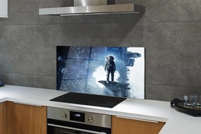 Szklany Panel Miasto Maszyn i Postać