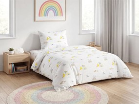 PrzytulneMieszkanie.pl PrzytulneMieszkanie.pl Dziecięca bawełniana pościel MAGIC UNICORN biała, 100% bawełna Rozmiar pościeli: 70 x 90 cm | 140 x 200 cm