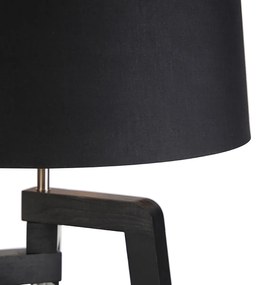 Inteligentna lampa podłogowa z kloszem czarna ze złotem 50 cm z WiFi A60 - PurosWiejski/ Rustykalny / Vintage Oswietlenie wewnetrzne