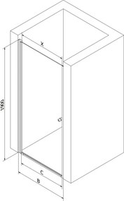 Mexen Pretoria drzwi prysznicowe uchylne 100 cm, transparent, chrom - 852-100-000-01-00