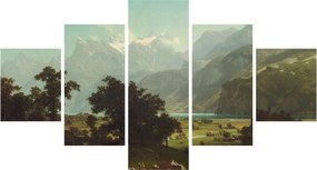 Obraz - Albert Bierstadt, Lake Lucerne, reprodukcje (125x70 cm)