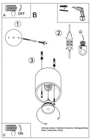 Czarna lampa sufitowa Nice Lamps Roda