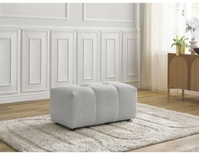 Jasnoszary podnóżek z materiału bouclé Roxelane – Bobochic Paris