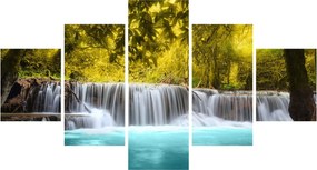 Obraz - Wodospad w jasnych kolorach (125x70 cm)