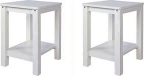Zestaw stołków drewnianych 30x32x47 cm biały