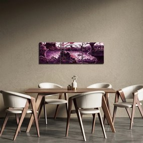Obraz - Zaczarowana wioska (z zegarem) (90x30 cm)