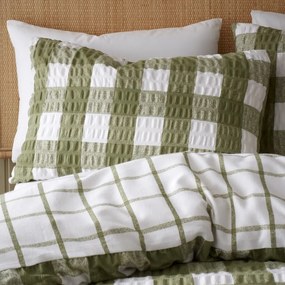 Zielona flanelowa pościel dwuosobowa 200x200 cm Gingham Check – Catherine Lansfield