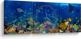Obraz - Ocean (z zegarem) (90x30 cm)