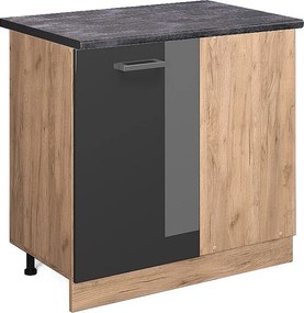 Szafka narożna antracyt wysoki połysk 86x60x81.6 r-line