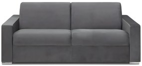 Kanapa 4-osobowa z ekspresowym mechanizmem rozkładania z weluru CALITO - Antracytowy - Wymiary miejsca do spania: 160 cm - Materac 14 cm z pamięcią kształtu