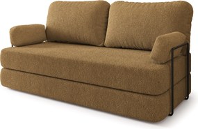 Masseno Sofa piankowa NIKSI z funkcją spania, Kanapa z pianki do salonu, Bezmontażowa, Tkanina bucle – Miodowy QUELLE 17