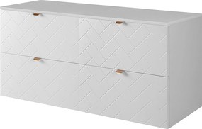 Meble łazienkowe, Biały Mat, 120 x 57 x 46 cm, złote uchwyty