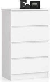 Komoda AKORD K60 Biała 60 cm 4 szuflady kolor Biały mat 60x40x99 cm