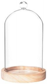 Szklana kopuła na drewnianej podstawie CLOCHE