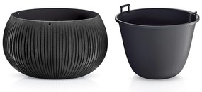 Donica ogrodowa Beton Bowl 24 cm czarny PROSPERPLAST