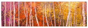Obraz kolorowego lasu (170x50 cm)