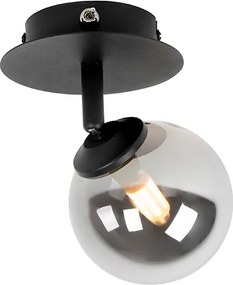 Rustykalny reflektor czarny regulowany z przydymionym szkłem - Athens