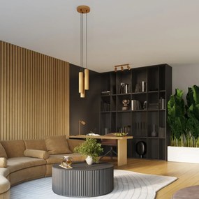 Listwa oświetleniowa 3-punktowa KARBON 3L złota ryflowana SOLLUX  LIGHTING