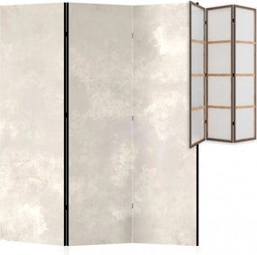 Parawan pokojowy 3-częściowy 135x172 Jednostronny dekoracyjny shabby chic Kremowy Wybielony Damasceński Ornament