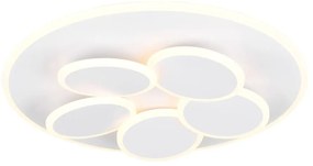 Biała lampa sufitowa LED ze zdalnym sterowaniem i ściemniaczem Mandala – Trio