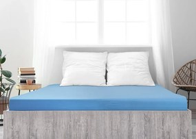 PrzytulneMieszkanie.pl Prześcieradło jersey z mako bawełny LUXORA 180x200 cm jasnoniebieskie