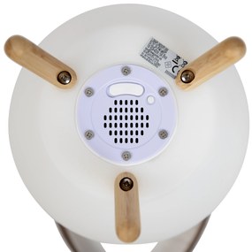 Zewnetrzna Lampa podłogowa biała 40,5 cm z LED i głośnikiem, ściemnialna RGBW IP44 z pilotem - Apolo Nowoczesny Oswietlenie zewnetrzne