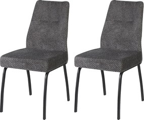 Krzesła do jadalni zestaw 2 szt. - tkanina i metal - szare - ANABEL