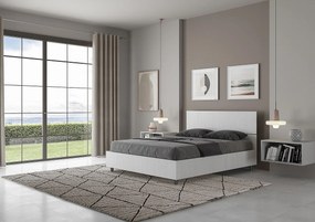 Łóżko bez stelaża 140x200 Prosty zagłówek frassino biała Demas