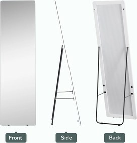 HOMCOM Lustro Stojące Całościowe z Ramą z Aluminium Srebrne 45x37x158,5cm | Aosom PL