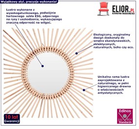 Okrągłe lustro Kioko - naturalne