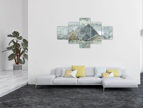 Obraz - Piramidy w niebieskim filtrze (125x70 cm)