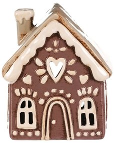 Świąteczna dekoracja piernikowy domek Serce naświeczkę do herbaty, ceramika, fioletowy