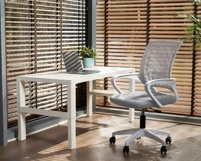 Szare wygodne krzesło obrotowe do biurka R2-L77