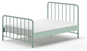 Zielone metalowe łóżko ze stelażem 140x200 cm BRONXX – Vipack