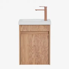 Zestaw Wiszących Mebli Łazienkowych Zintegrowany Z Umywalką Narek Popielaty Brąz & - Sklum