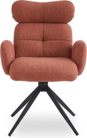 Krzesło Tapicerowane Obrotowe ALVARO Rude Nowoczesne