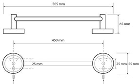 SAPHO XR408 X-Round E wieszak na ręczniki 50 cm, srebrny