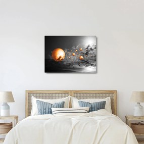 Obraz na szkle - pomarańczowe abstrakcyjne kule (70x50 cm)