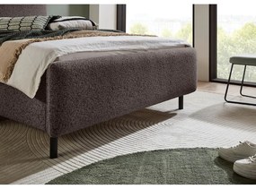 Antracytowe tapicerowane łóżko dwuosobowe ze schowkiem ze stelażem 140x200 cm Primo – Meise Möbel