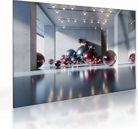 Obraz na szkle - 3D przestrzeń z kulami II. (70x50 cm)