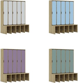 Szatnia dla uczniów 5-osobowa z drzwiczkami pełnymi Blox Colours Full, index SZT-5R-A-D-A