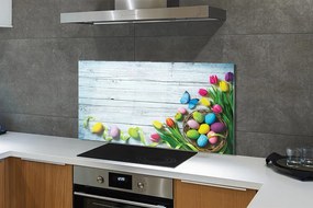 Szkło do Kuchni na Ścianę Wiosenne Jajka z Motylem