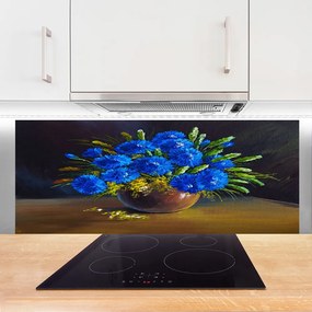 Panel Szklany Wyrafinowany Dekor Kwiatowy