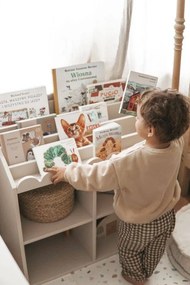 Niski regał dziecięcy BooK NooK na książki i zabawki