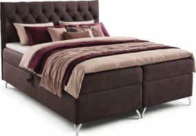 Ciemnobrązowe welurowe łóżko pikowane 5 rozmiarów H3-C66