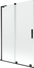 Mexen Velar L parawan nawannowy 2-skrzydłowy rozsuwany 120 x 150 cm, transparent, czarny - 896-120-003-01-70