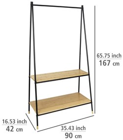 Stojący wieszak z bambusowymi półkami, 90 x 167 x 42 cm, Loft, WENKO