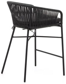 Czarny metalowy/tapicerowany hoker ogrodowy Yanet – Kave Home